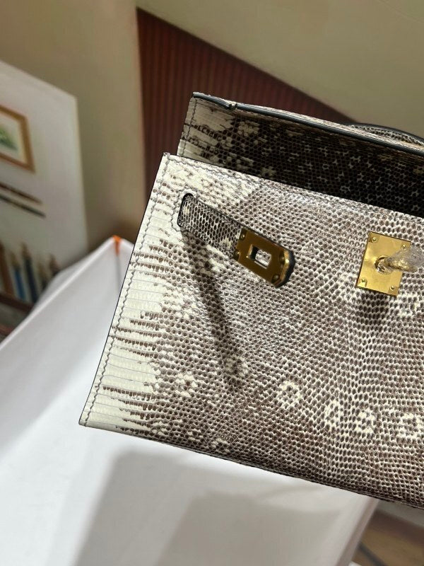 Bolsa Hermès Kelly Pochette pele de lagarto