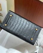 Bolsa Hermes Birkin 25cm porosus crocodile CC89 Noir gold