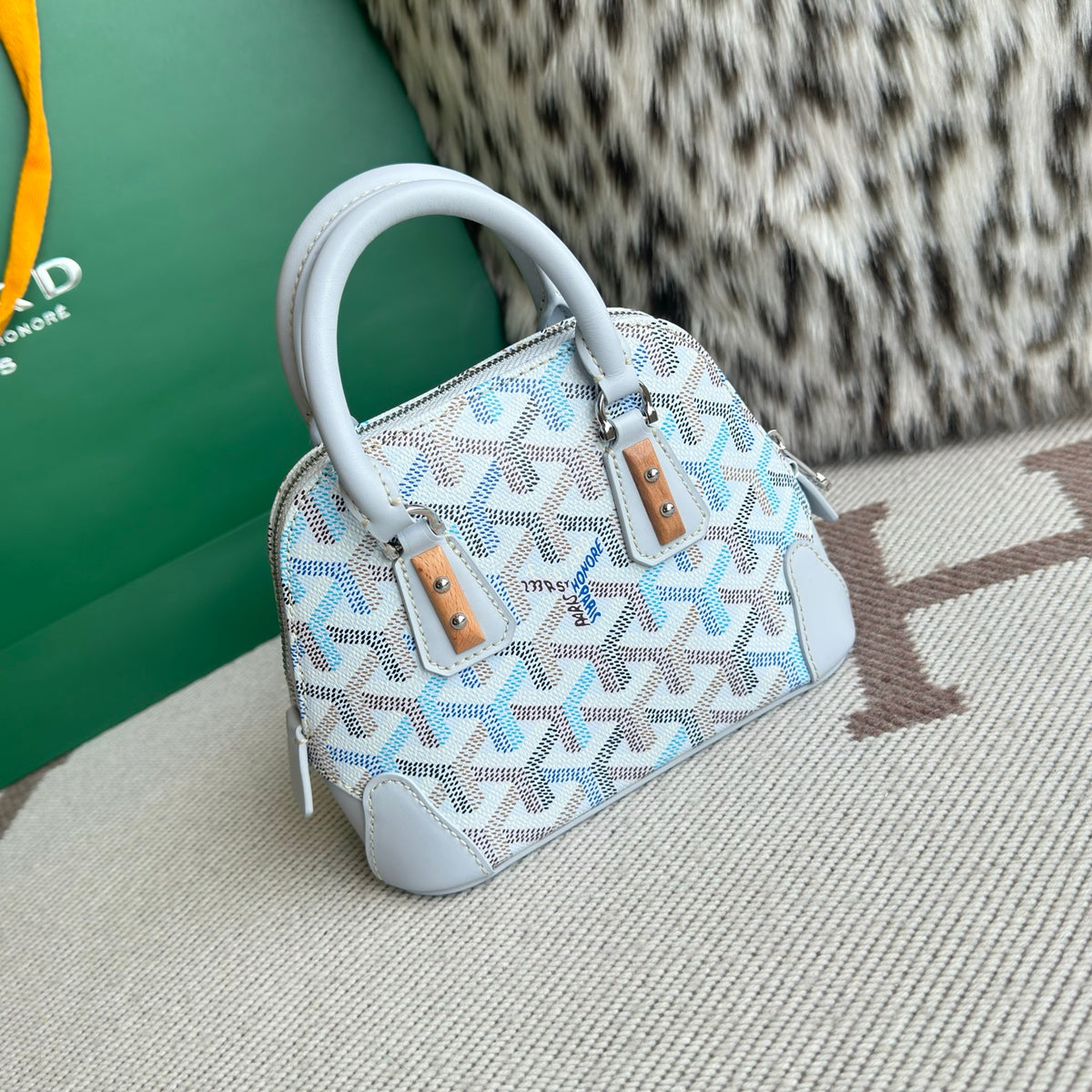 Goyard Goyardine Canvas Vendome Nano Bag Light Blue