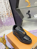 Louis Vuitton Trainer Sneaker Monogram Empreinte Leather Triple Black