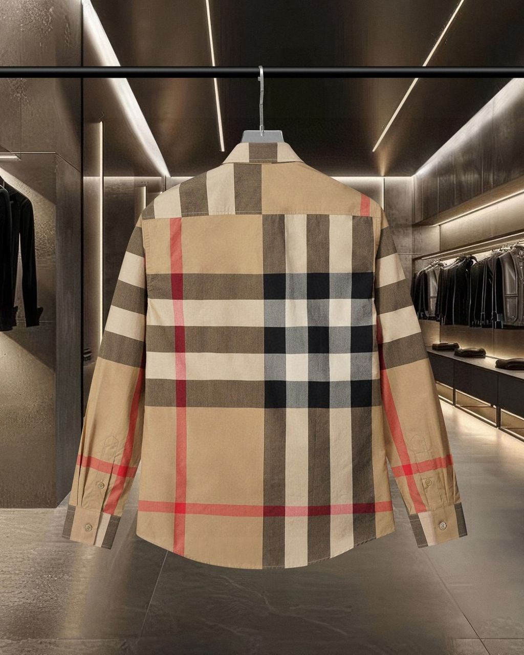 Camiseta Burberry Slim Fit Check Cotton Shirt Beige (Pronta Entrega) Tamanho G