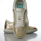 Gucci MAC80 Leather Metallic Gold Low Top