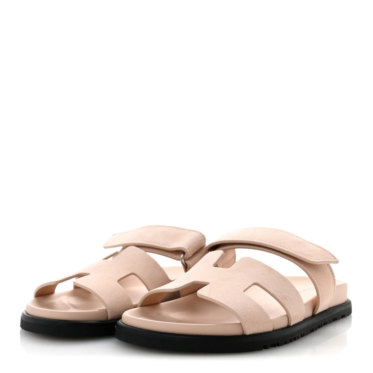Hermes Chypre Beige Flap Sandal Noir