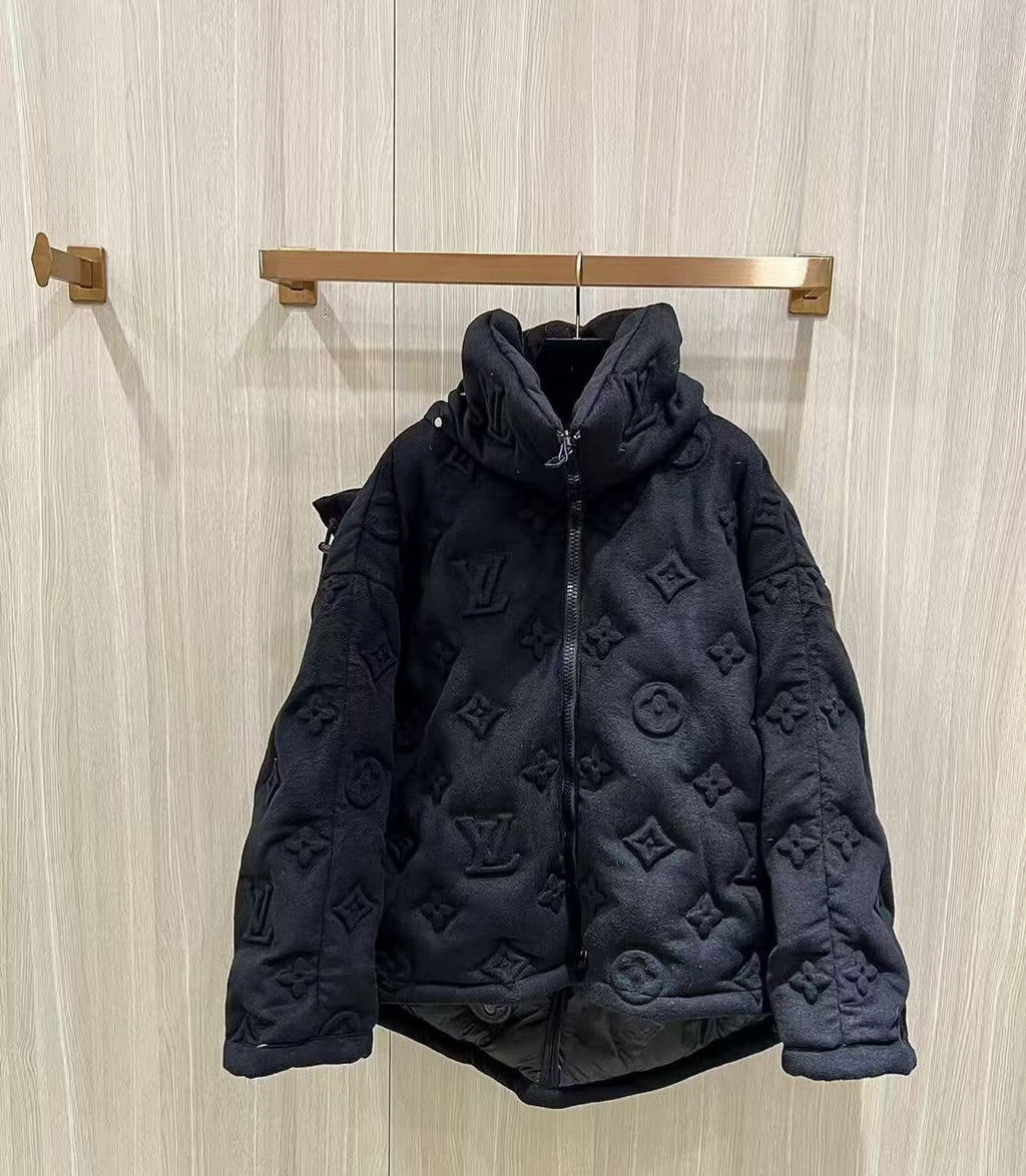 Jaqueta Louis Vuitton Black Monogram Boyhood Puffer