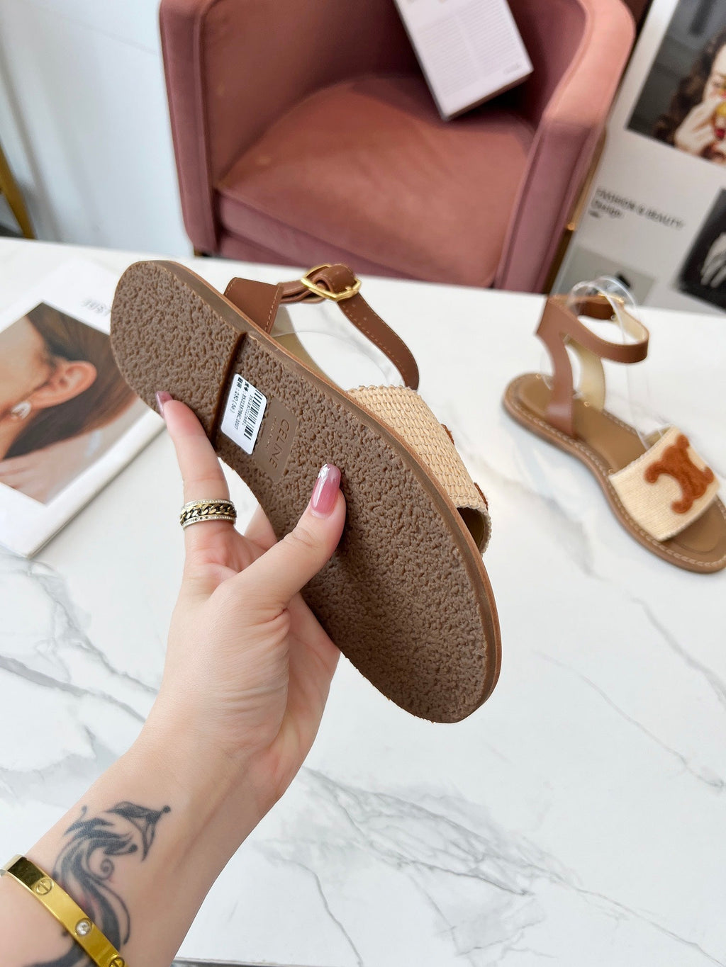 CELINE LYMPIA FLAT STRAP SANDAL (Pronta Entrega) Tamanho 36