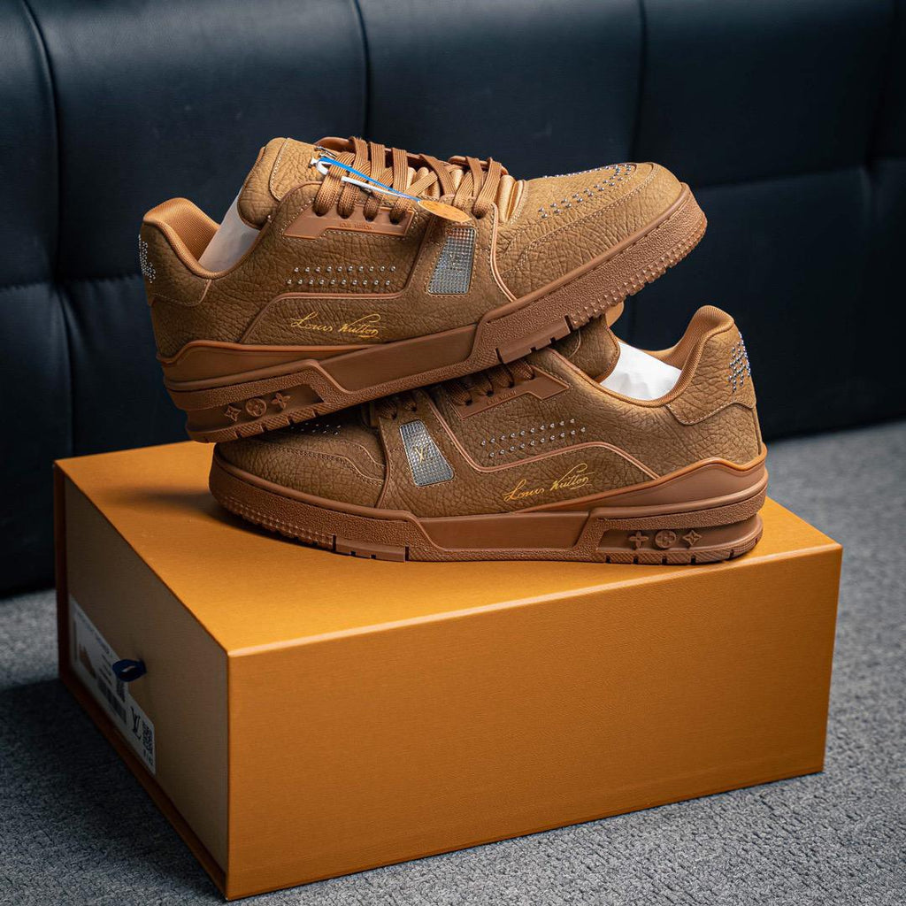Louis Vuitton LV Trainer Brown Couro de Búfalo (Pronta Entrega) Tamanho 40