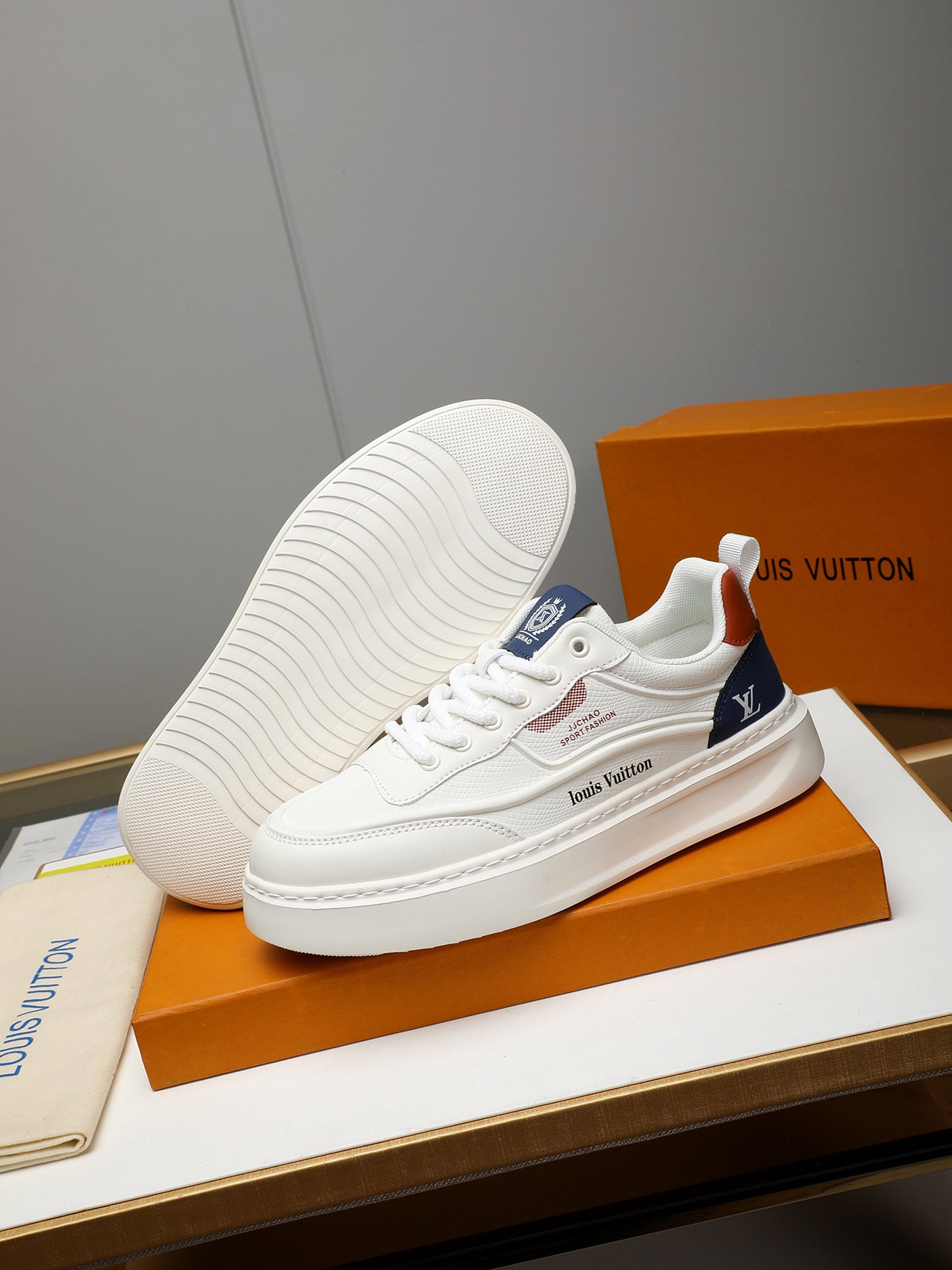 Tenis LV Mirror  Monogram White Blue