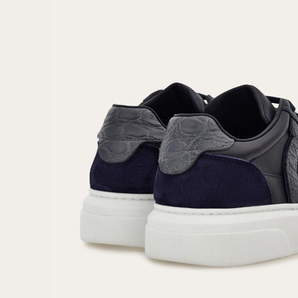 Tênis Ferragamo Low-Top Sneaker With Gancini Detail in Blue