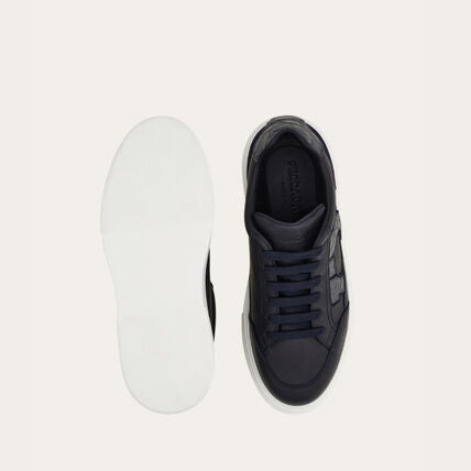 Tênis Ferragamo Low-Top Sneaker With Gancini Detail in Blue