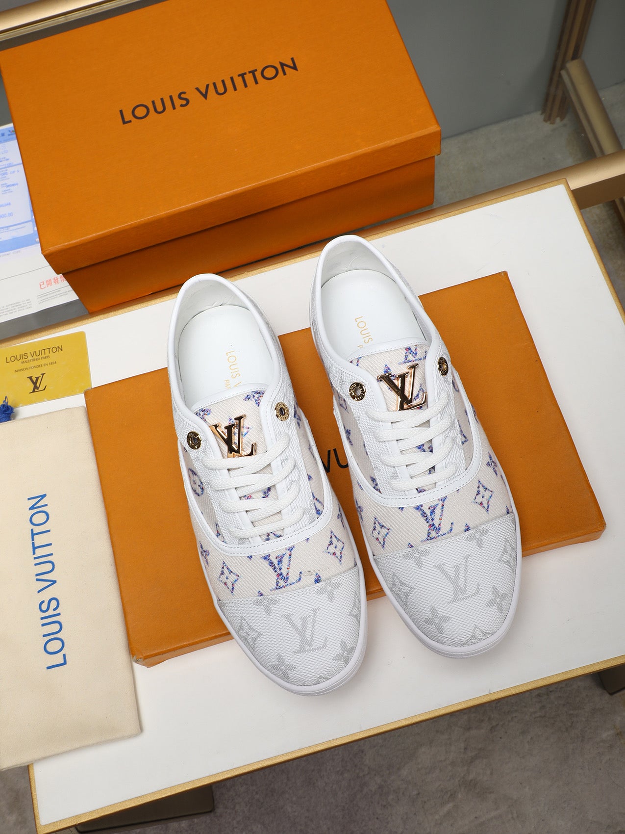 Tenis LV Match Up Monogram White Blue