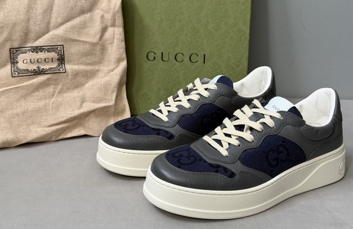 Gucci Jumbo GG Grey Blue Sneakers