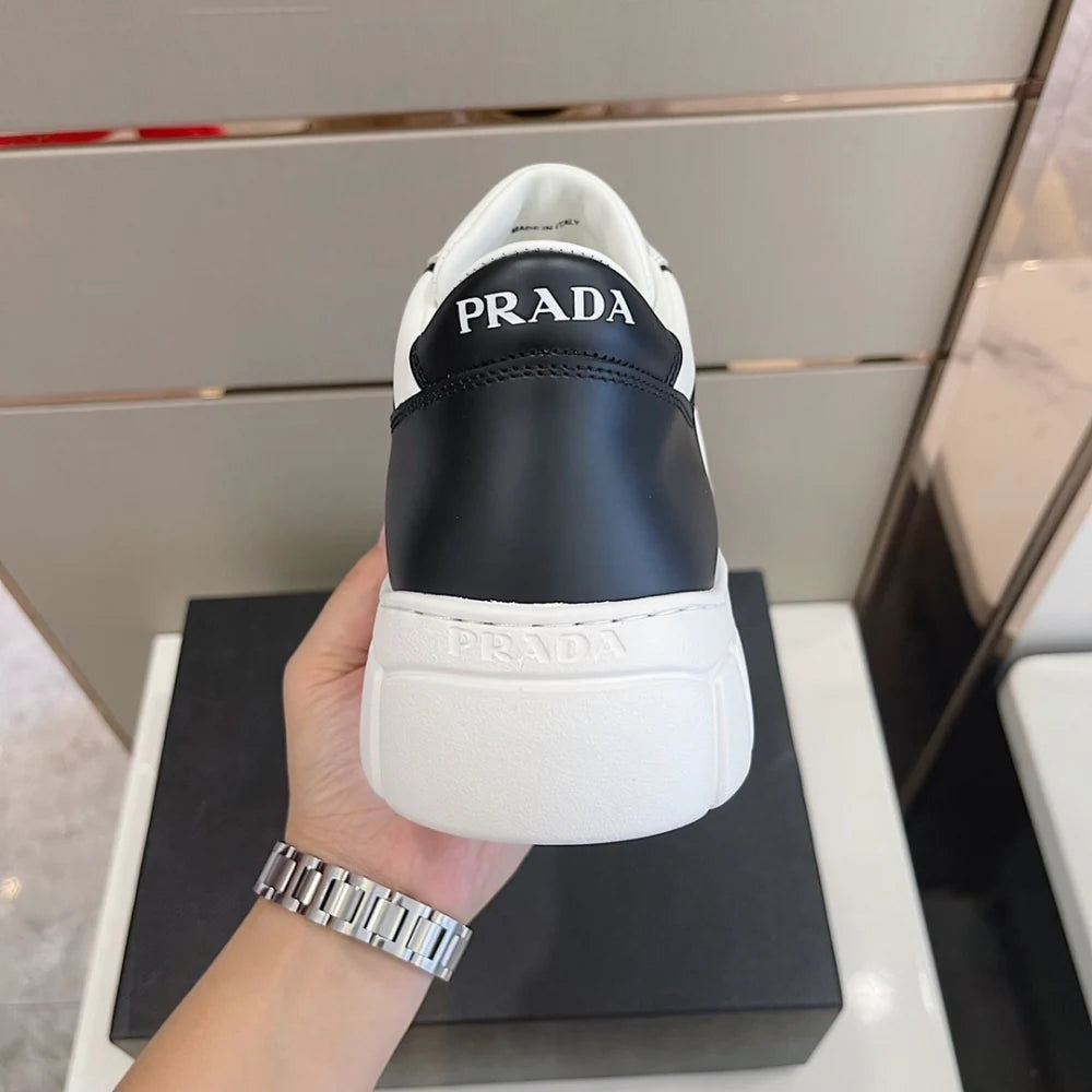 Prada Downtown Low Top Sneakers Black White