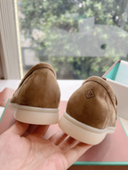 Loro Piana Summer Charms Walk Loafers Deerskin Brown