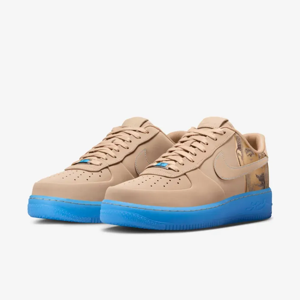 Tênis Kobe Bryant x Nike Air Force 1 Low Protro "Linen and University Blue
