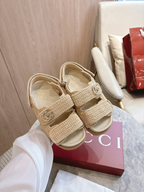 Sandália Gucci Raffia Cotton Crochet GG Sandals