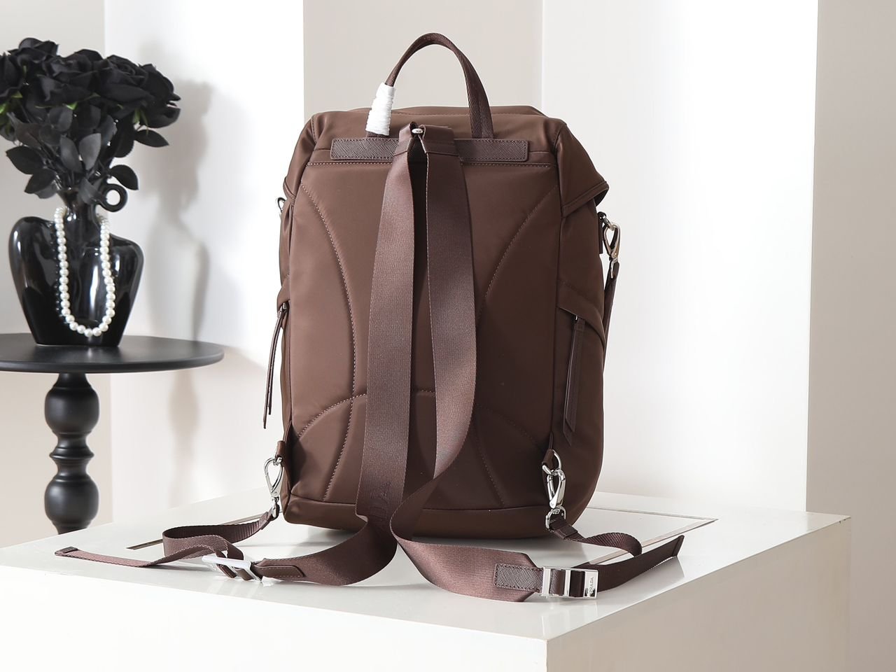 Mochila Prada em Re-Nylon Siena Brown
