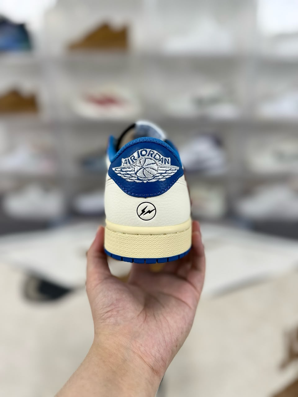 Nike Fragment x Travis Scott x Air Jordan 1 Low OG SP "Sail Military Blue"