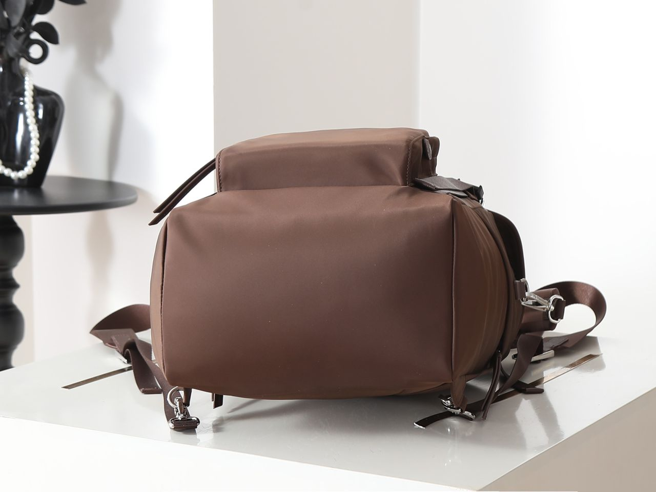 Mochila Prada em Re-Nylon Siena Brown