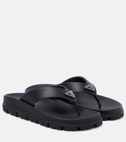 Prada Slipper met logo Black