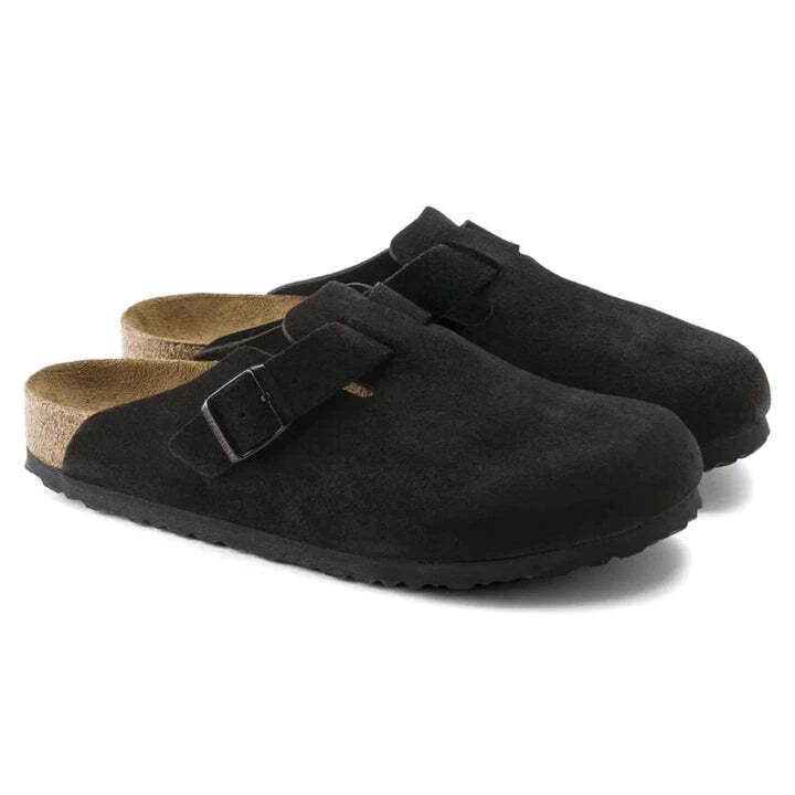 Birkenstock Boston Soft Footbed Suede Black