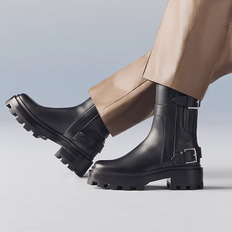 Bota Hermès Cano Alto Black