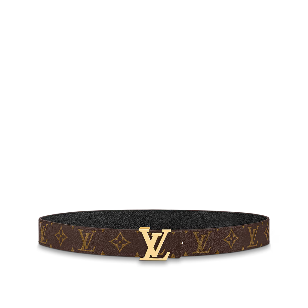 Cinto Lv Black logo Gold Dupla face