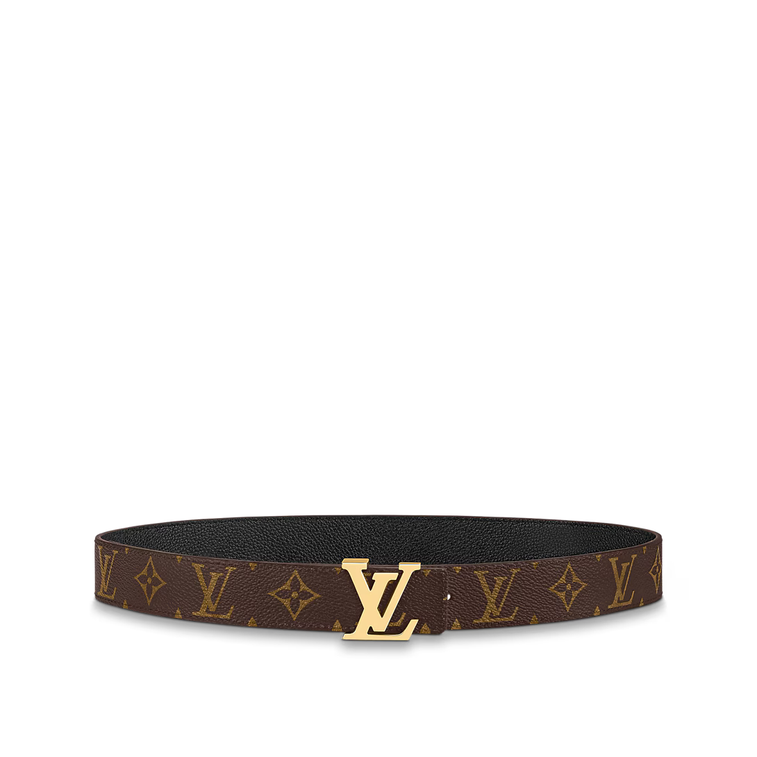 Cinto Lv Black logo Gold Dupla face
