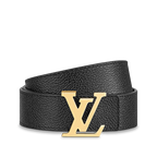 Cinto Lv Black logo Gold Dupla face