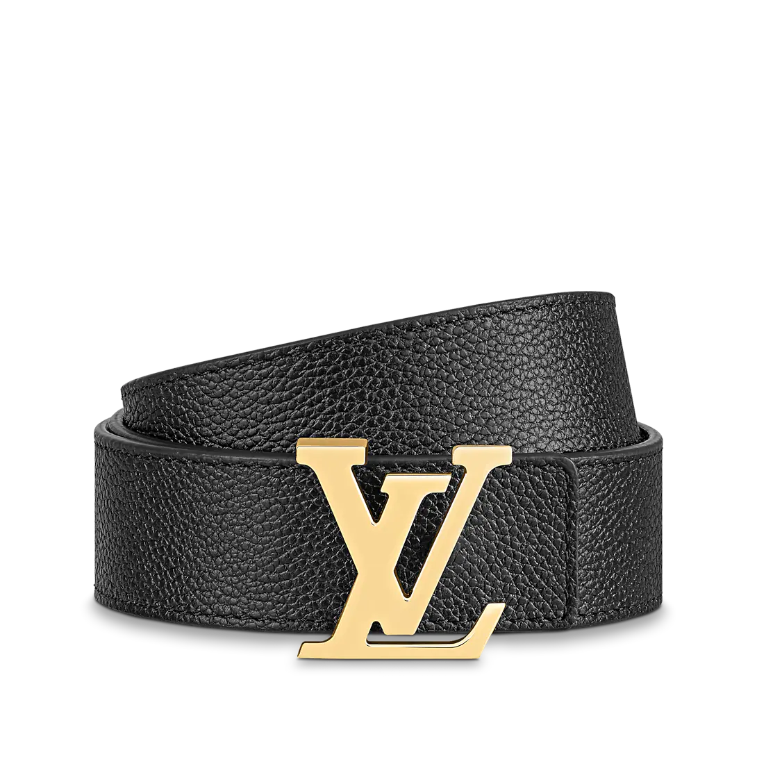 Cinto Lv Black logo Gold Dupla face