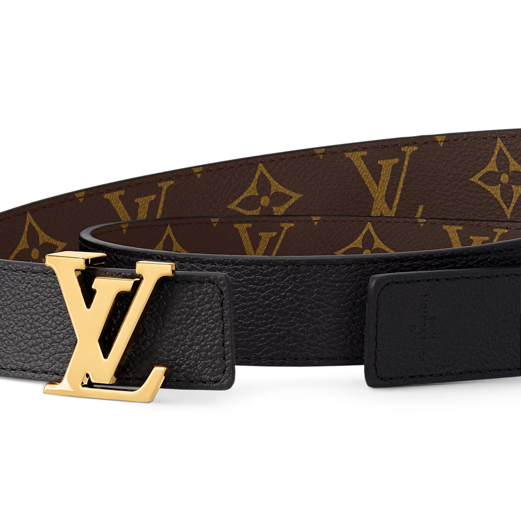 Cinto Lv Black logo Gold Dupla face