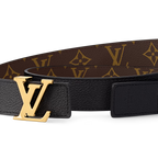 Cinto Lv Black logo Gold Dupla face