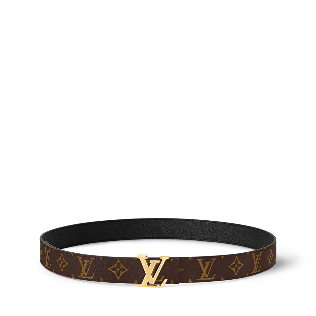 Cinto Lv Black logo Gold Dupla face