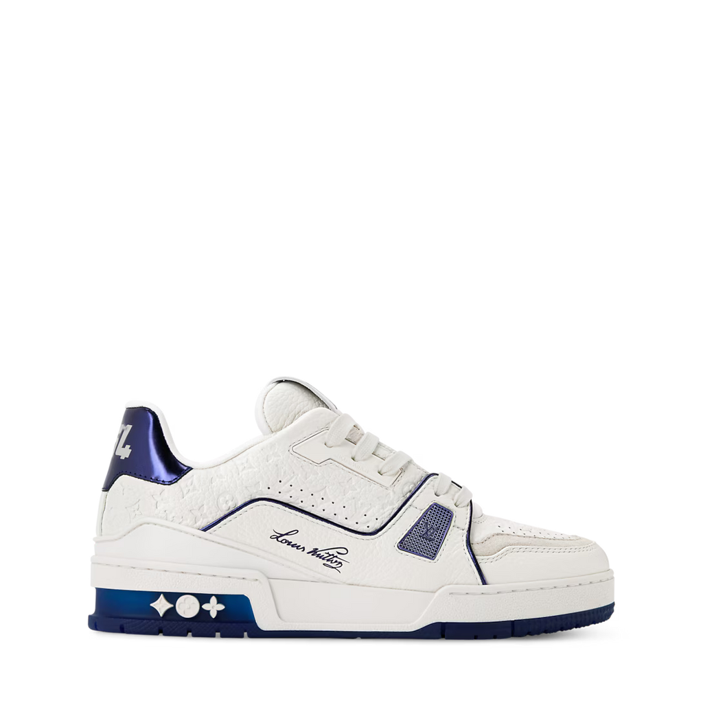 Louis Vuitton Trainer Sneaker Denim Marine Blue #54