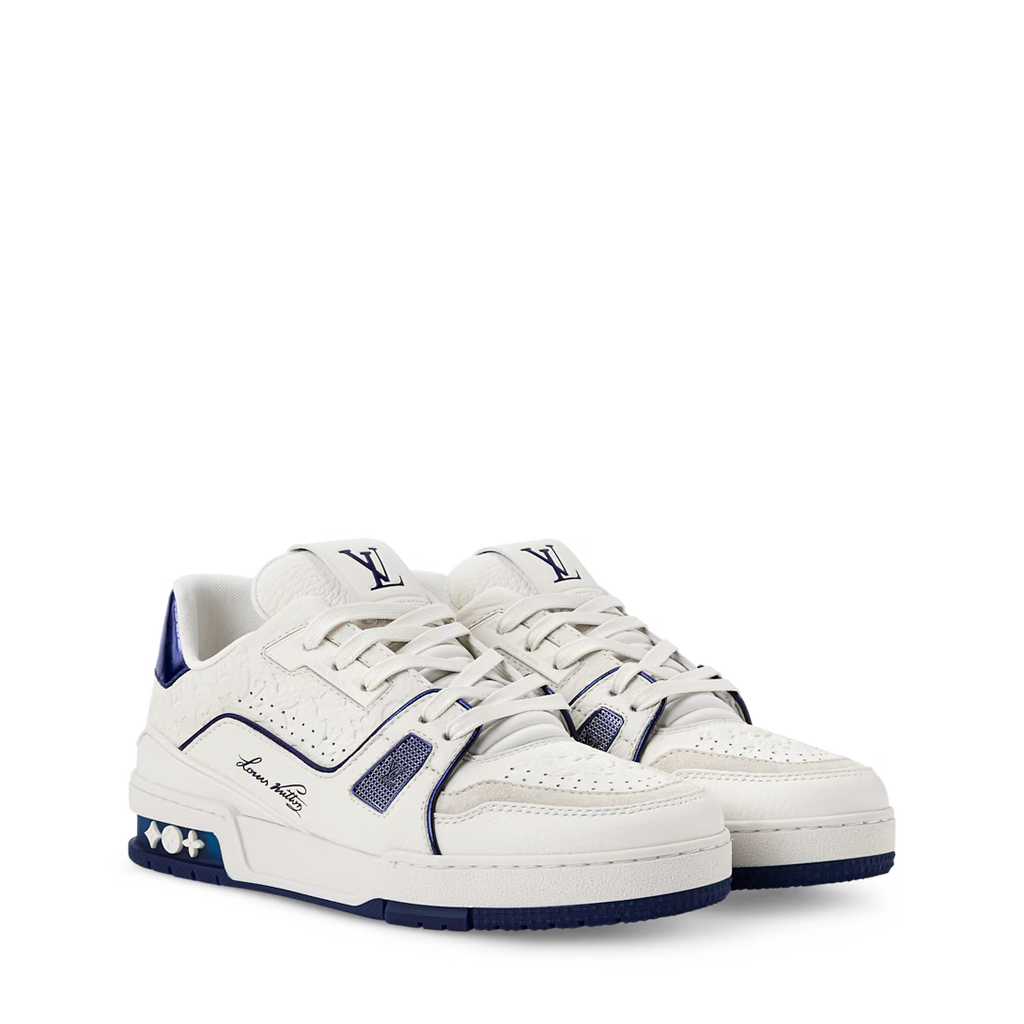 Louis Vuitton Trainer Sneaker Denim Marine Blue #54