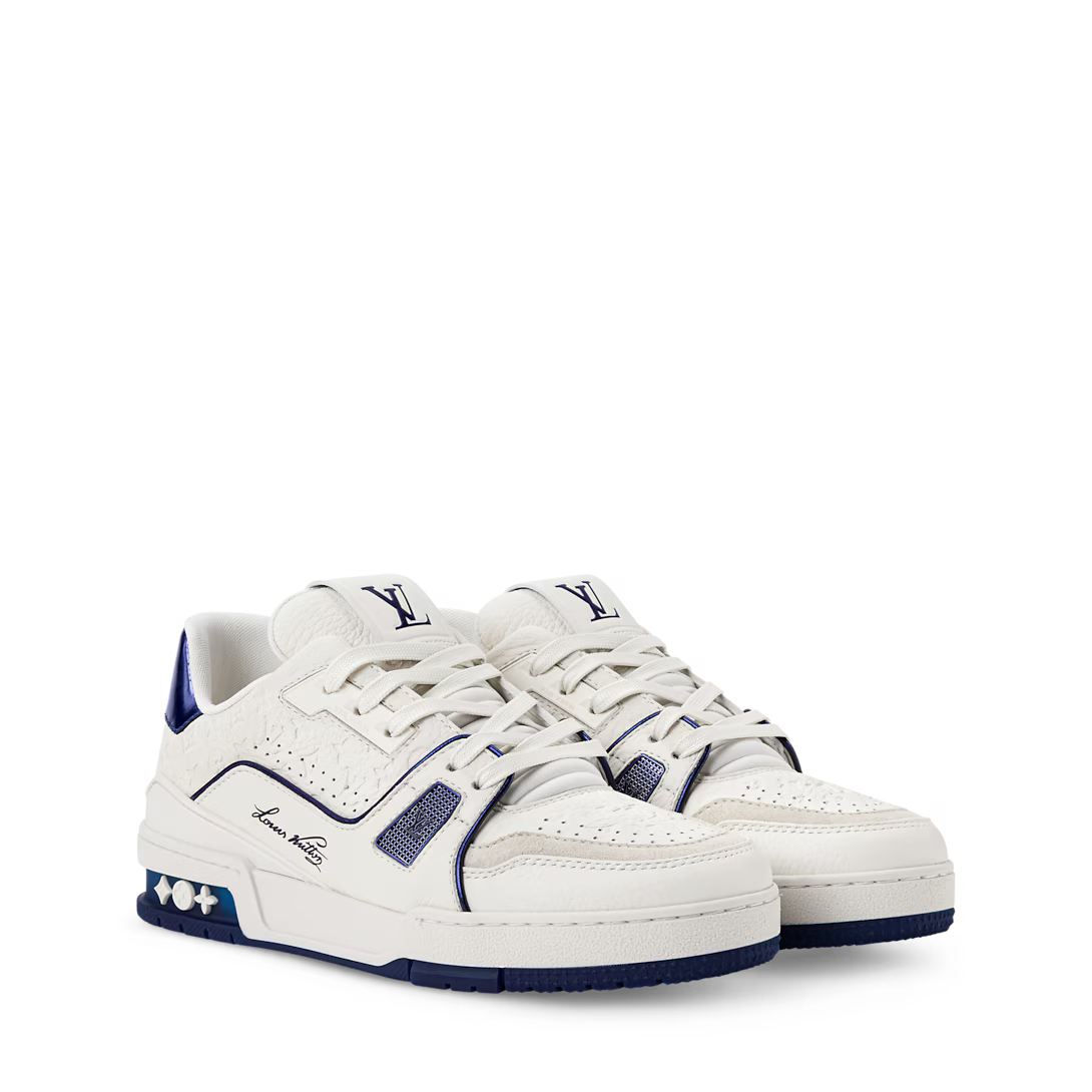Louis Vuitton Trainer Sneaker Denim Marine Blue #54