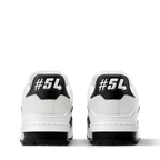 LV Trainer White Black Couro Texturizado