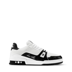 LV Trainer White Black Couro Texturizado