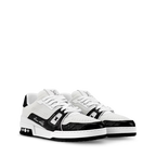LV Trainer White Black Couro Texturizado