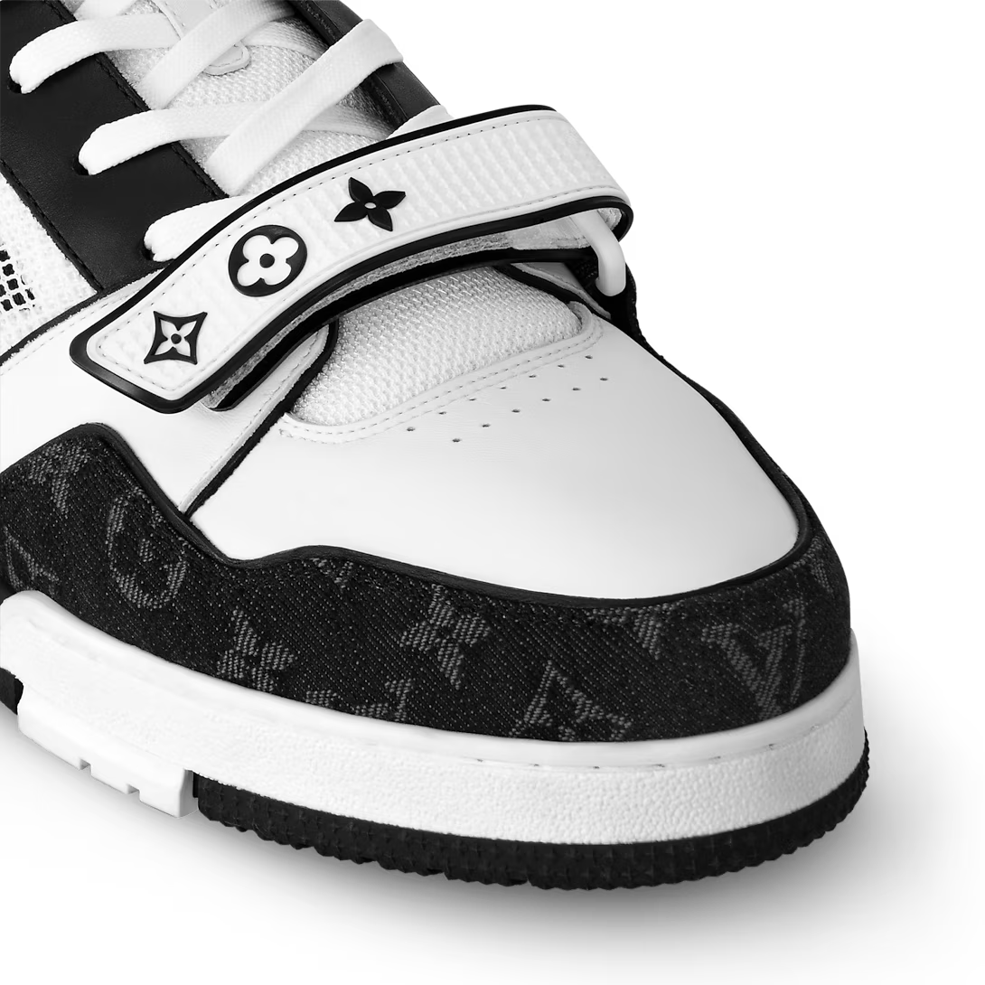 Louis Vuitton LV Trainer Low Velcro Strap Monogram Denim Black White