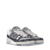 Louis Vuitton LV Trainer Grey Monogram Denim  White