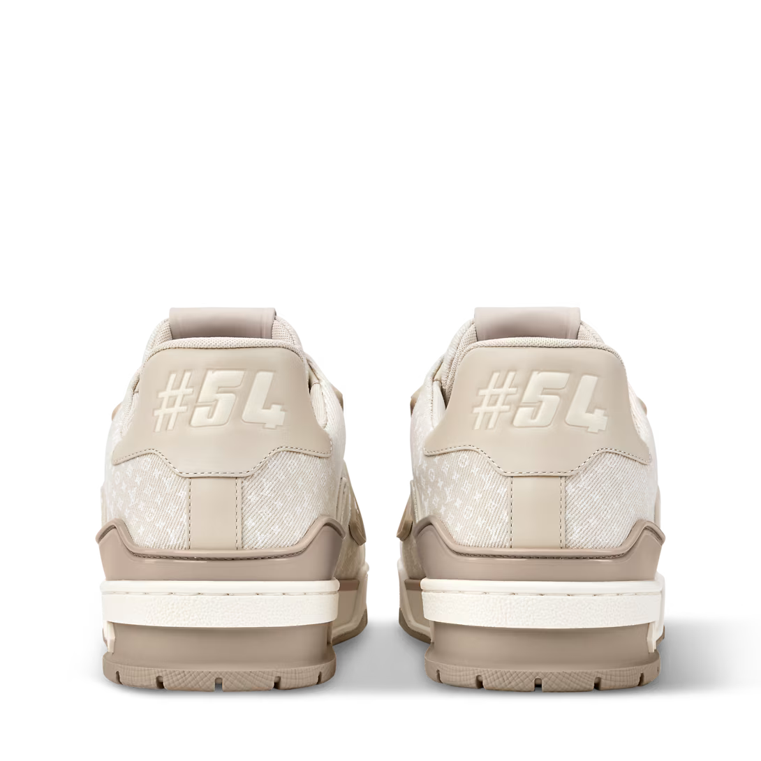 TÊNIS Louis Vuitton LV Trainer Beige White Monogram Denim