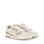 TÊNIS Louis Vuitton LV Trainer Beige White Monogram Denim