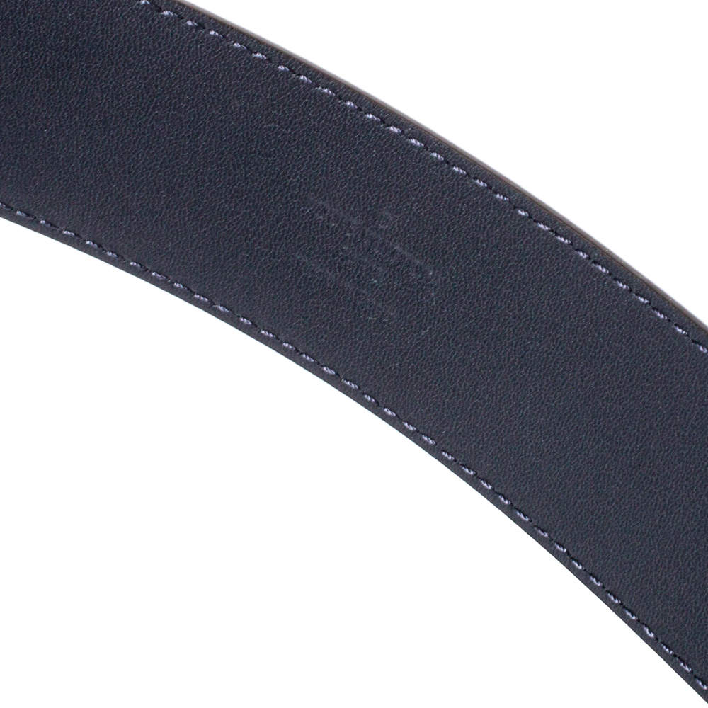 Cinto Louis Vuitton Blue Epi Leather LV Initiales Belt