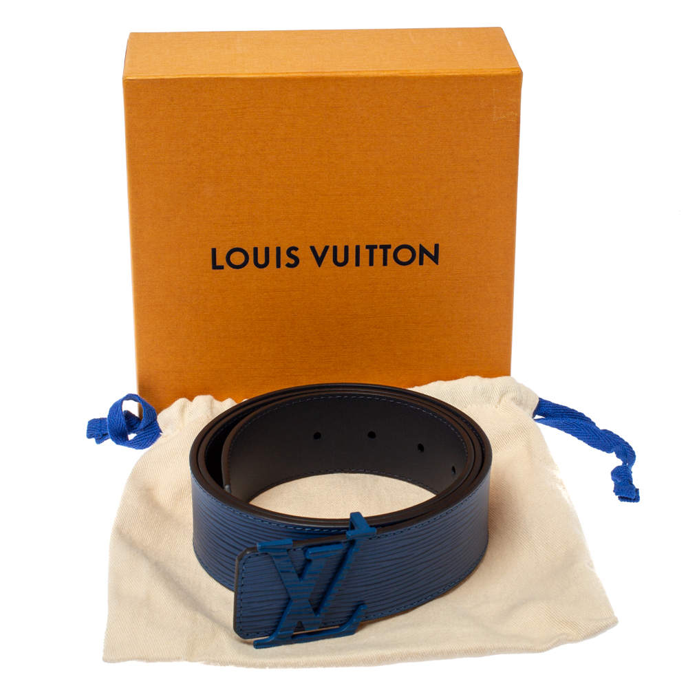 Cinto Louis Vuitton Blue Epi Leather LV Initiales Belt (Pronta Entrega) Tamanho 90