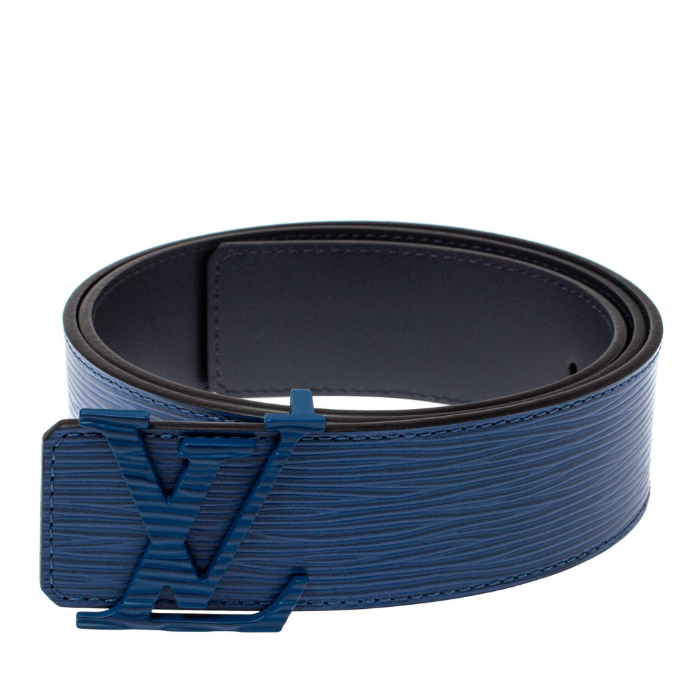 Cinto Louis Vuitton Blue Epi Leather LV Initiales Belt (Pronta Entrega) Tamanho 90