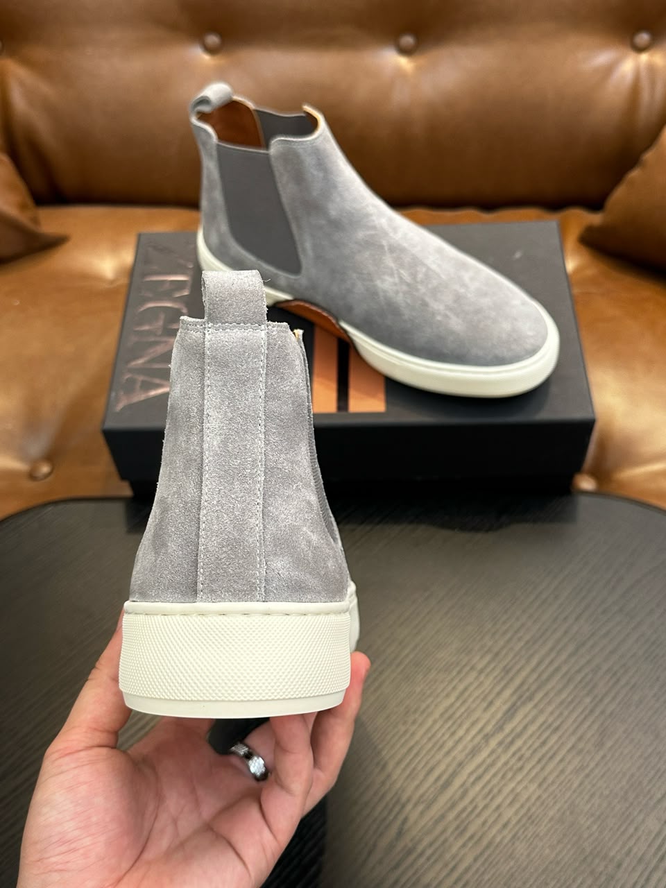 Tênis Zegna Scarrosso Chelsea Suede Brad