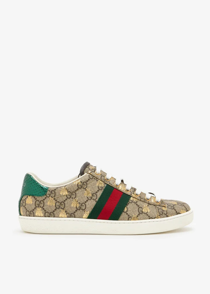 Tênis Gucci Pre-Loved Ace Web Bee