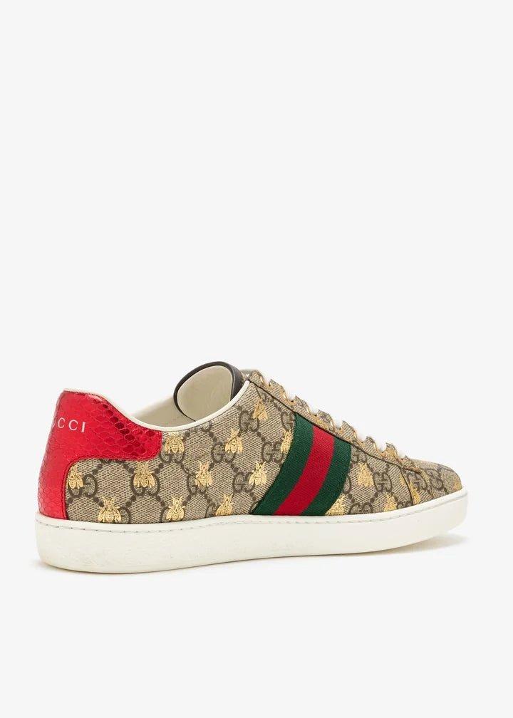 Tênis Gucci Pre-Loved Ace Web Bee
