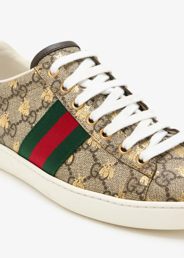 Tênis Gucci Pre-Loved Ace Web Bee