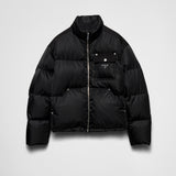 JAQUETA PRADA acolchoada cropped em Re-Nylon Preto